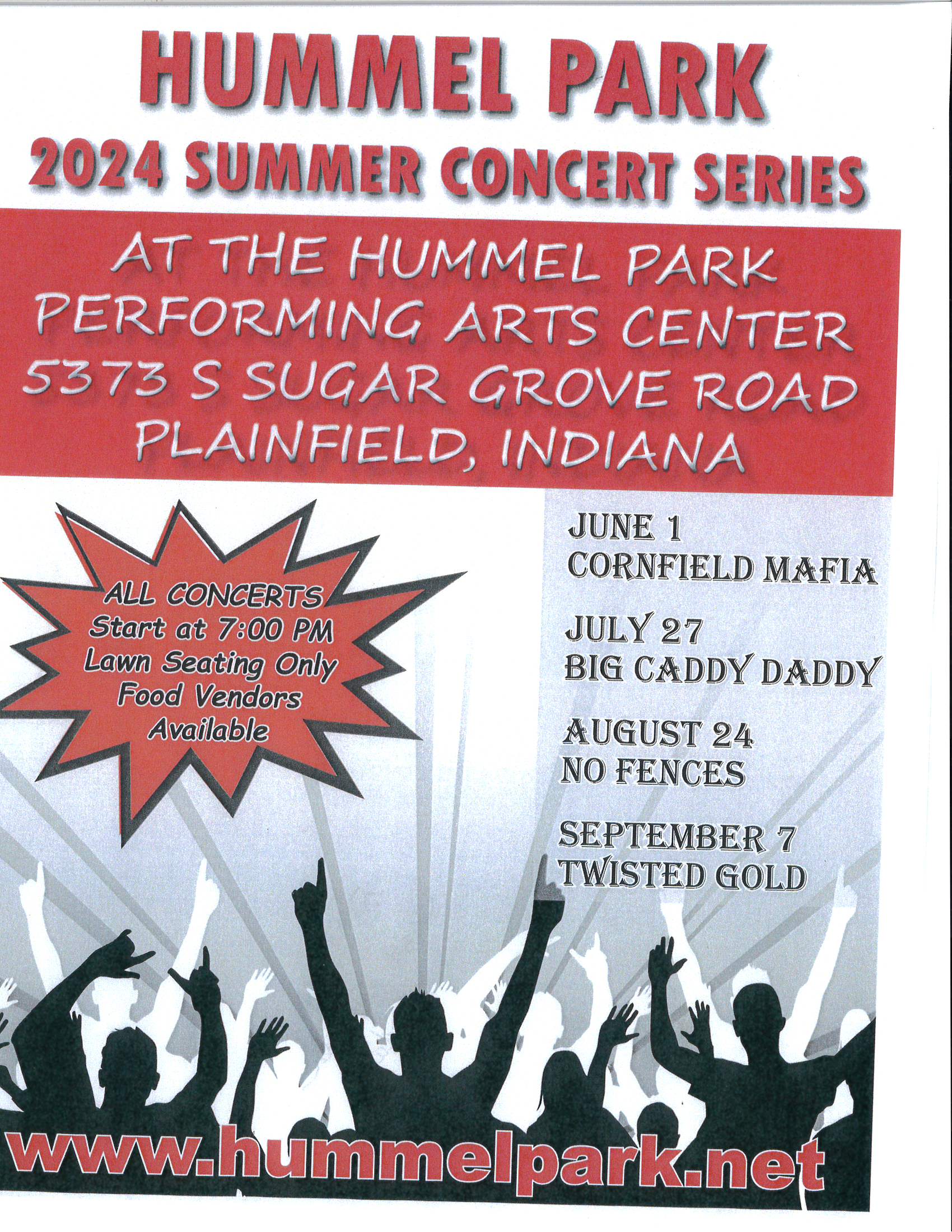 hummel park 2024 summer concert series flyer