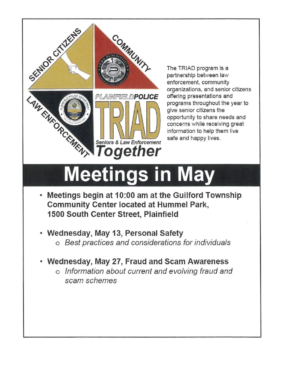 Fraud and Scam Awareness meetings — Free to the public
