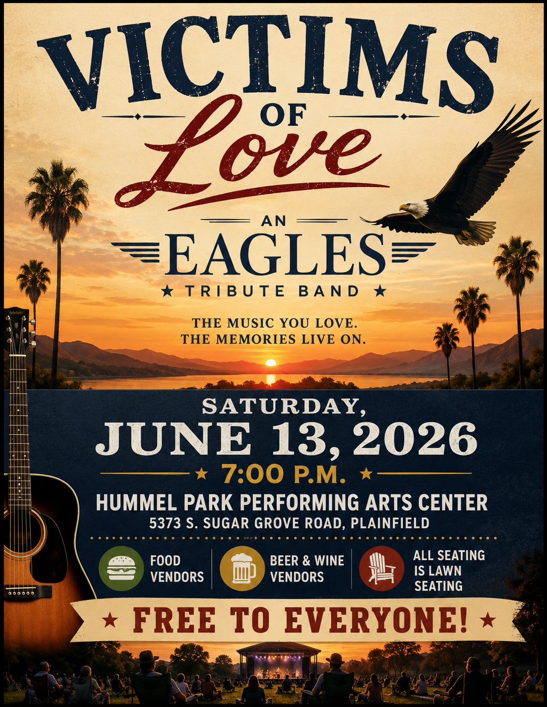 Free Summer Concert – June 13, 2026 Victims of Love, An Eagles Tribute Band